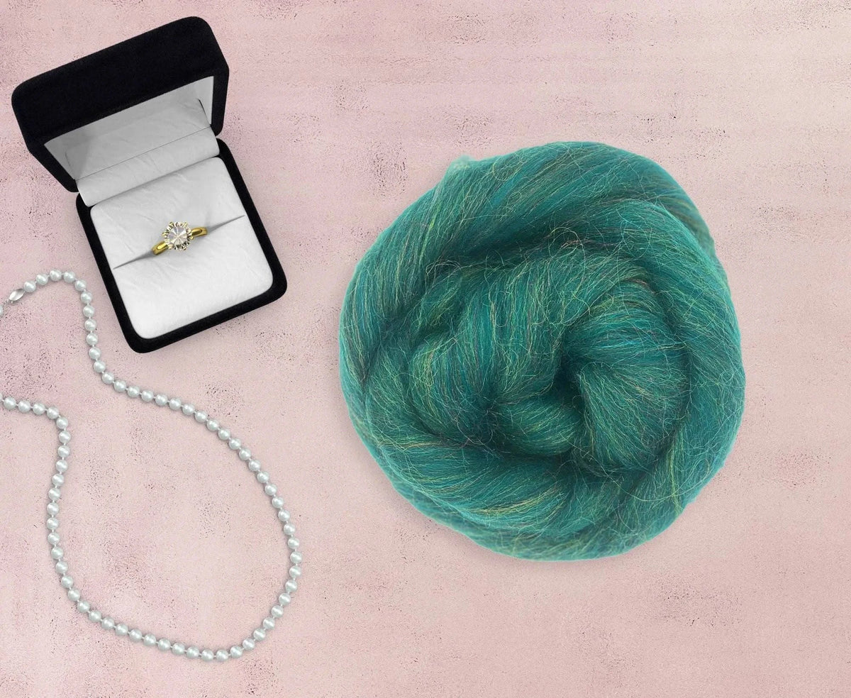 Glitzy Mallard - Merino & Rainbow Nylon Combed Top