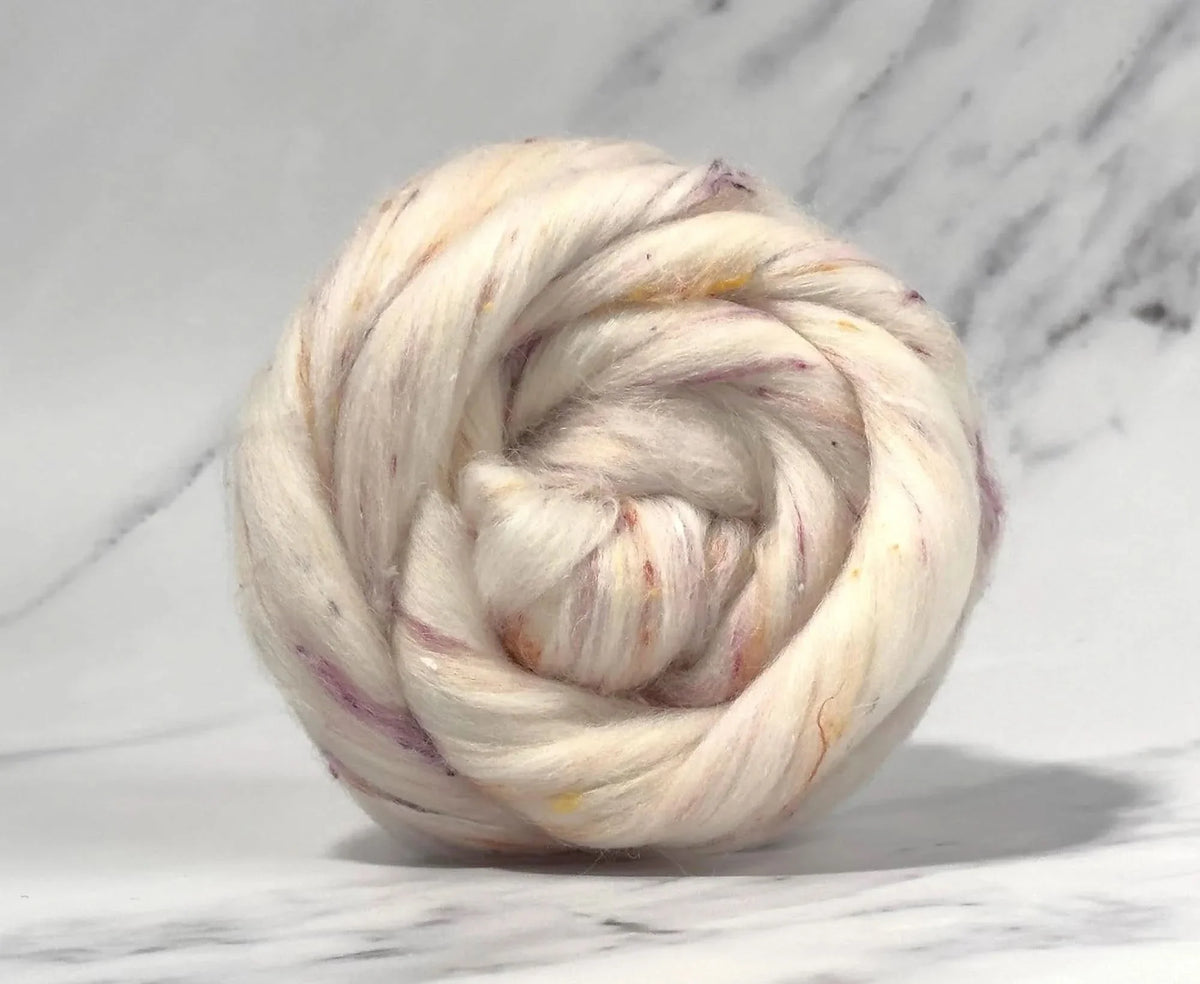Rhubarb Crumble - Polwarth & Viscose Nepp Blended Top