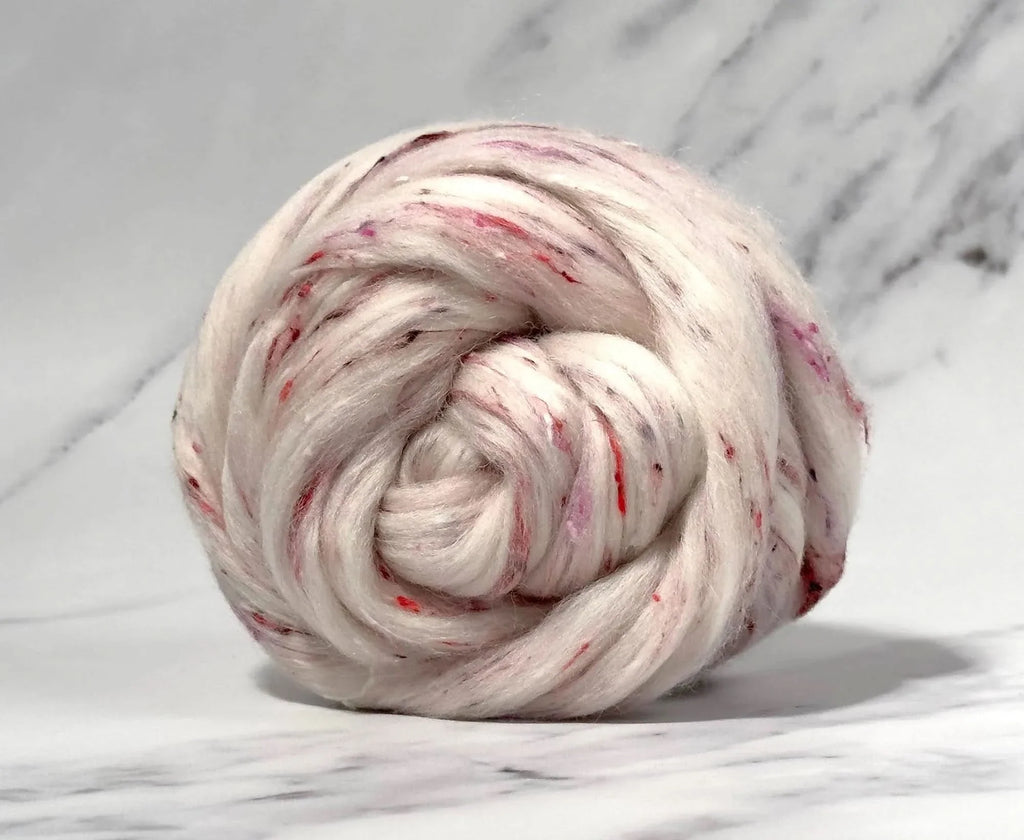 Strawberry Tart - Polwarth & Viscose Nepp Blend