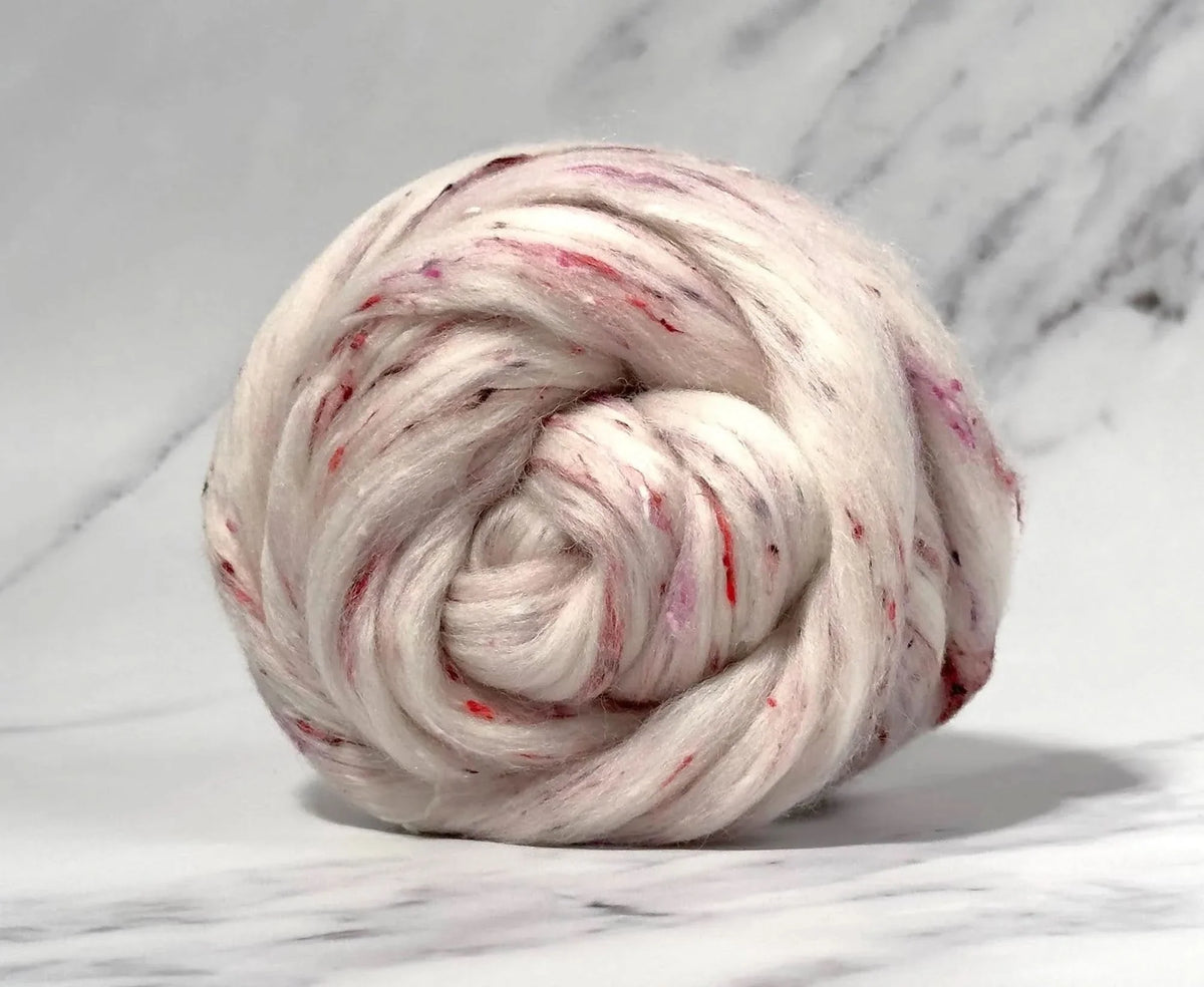 Strawberry Tart - Polwarth & Viscose Nepp Blend