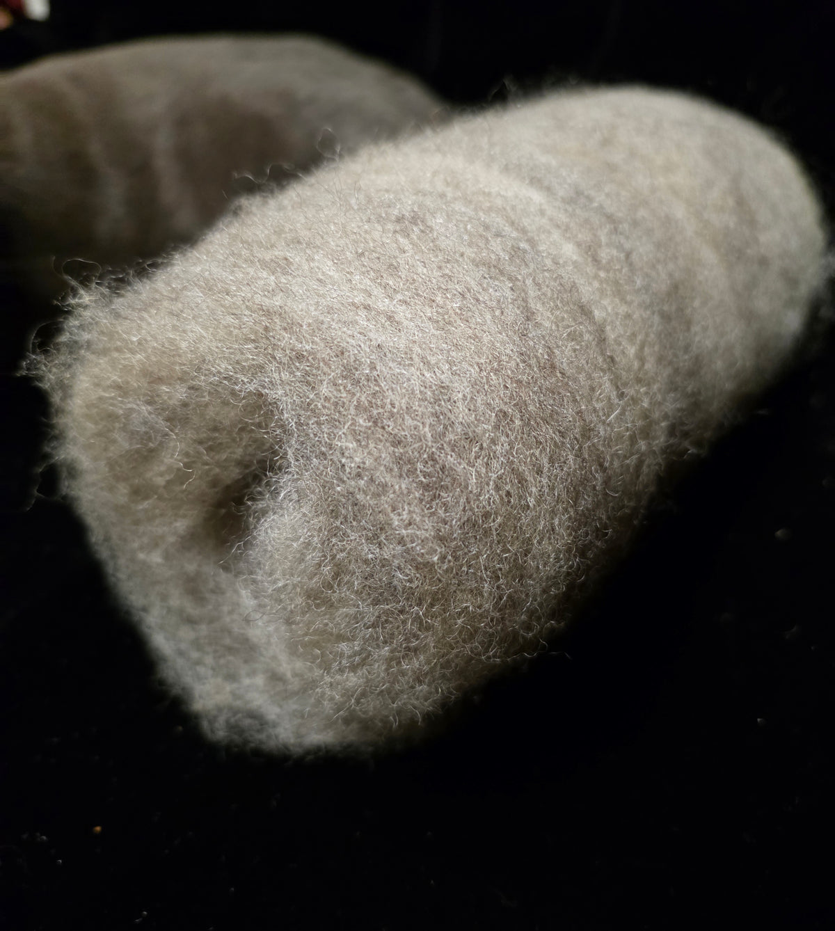 Carded Wool Batt 1oz - Gray Romney Wool